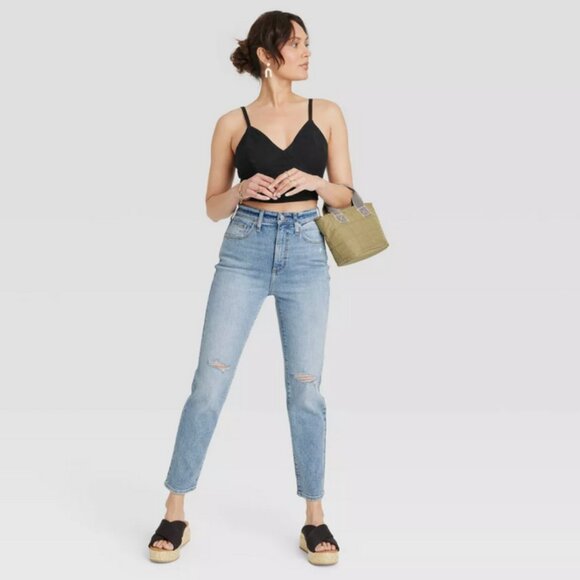 Women's High-Rise 90's Slim Jeans - Universal Thread Light Blue 00 Short - Picture 1 of 8